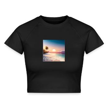 Montego Bay Sonnenuntergang Jamaica Traumparadies - Cropped Frauen Organic T-Shirt - Schwarz - Vorne - AI Model Female 172 light (172cm)