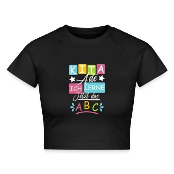 Kita Abgänger 2026 - Cropped Frauen Organic T-Shirt - Schwarz - Vorne - AI Model Female 172 light (172cm)