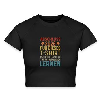 Abschluss 2026 - Cropped Frauen Organic T-Shirt - Schwarz - Vorne - AI Model Female 172 light (172cm)