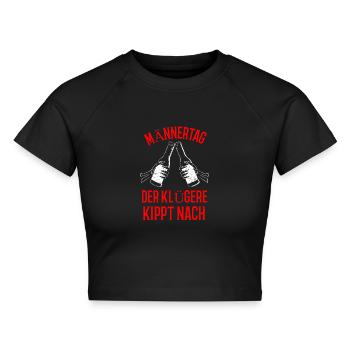 Männertag Vatertag Herrentag Himmelfahrt - Cropped Frauen Organic T-Shirt - Schwarz - Vorne - AI Model Female 172 light (172cm)