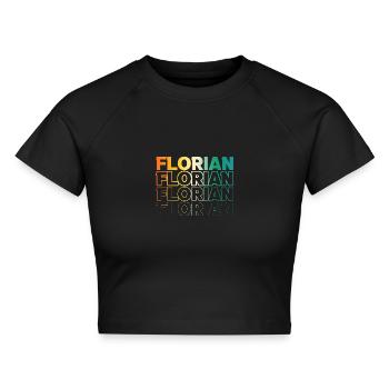 Florian - Cropped Frauen Organic T-Shirt - Schwarz - Vorne - AI Model Female 172 light (172cm)