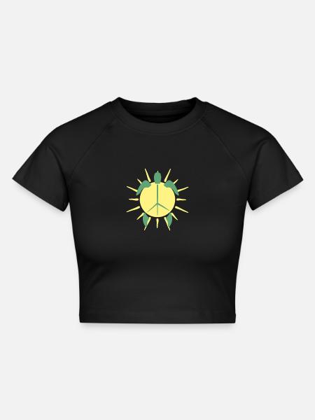 PEACE - Cropped Frauen Organic T-Shirt - Schwarz