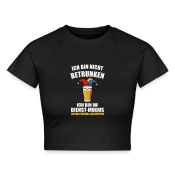 Ich bin nicht betrunken - Karneval - Cropped Frauen Organic T-Shirt - Schwarz - Vorne - AI Model Female 172 light (172cm)