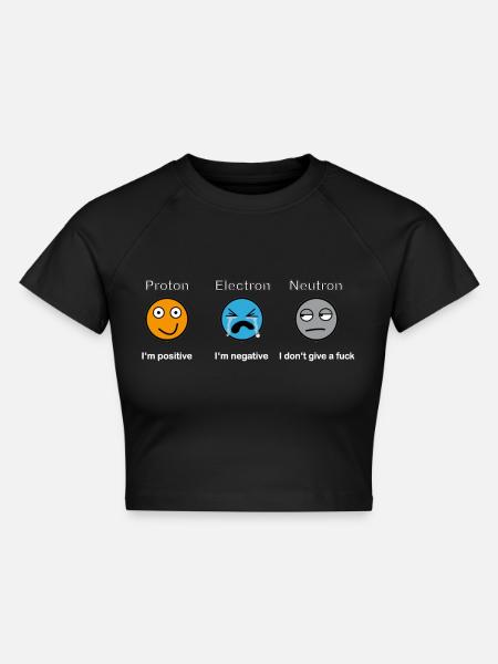 Proton Electron Neutron - Cropped Frauen Organic T-Shirt - Schwarz