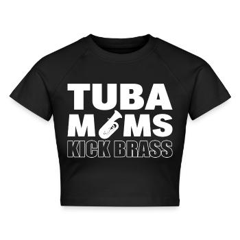 Tuba Moms Kick Brass - Cropped Frauen Organic T-Shirt - Schwarz - Vorne - AI Model Female 172 light (172cm)