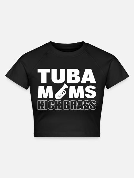Tuba Moms Kick Brass - Cropped Frauen Organic T-Shirt - Schwarz