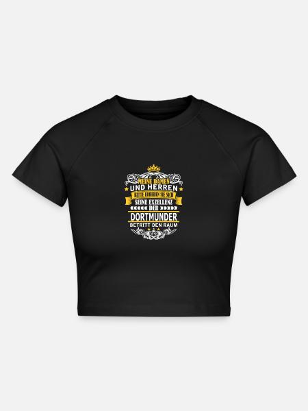 DORTMUND - Cropped Frauen Organic T-Shirt - Schwarz