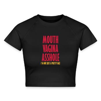 Hübsches Gesicht - Cropped Frauen Organic T-Shirt - Schwarz - Vorne - AI Model Female 172 light (172cm)