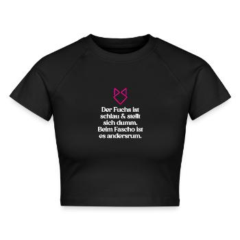 Zeichen setzen Gegen Rechts - Cropped Frauen Organic T-Shirt - Schwarz - Vorne - AI Model Female 172 light (172cm)