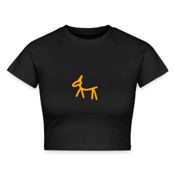 Höhlen Malerei - Cropped Frauen Organic T-Shirt - Schwarz - Vorne - AI Model Female 172 light (172cm)