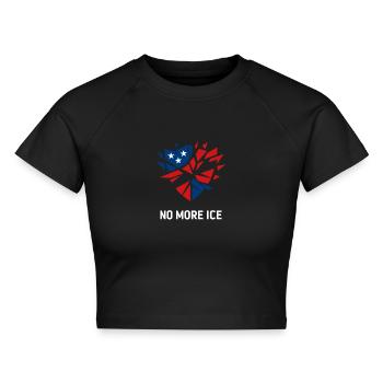 Stoppt die Abschiebung Protest Herz - Cropped Frauen Organic T-Shirt - Schwarz - Vorne - AI Model Female 172 light (172cm)