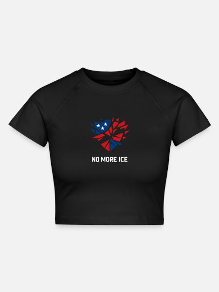 Stoppt die Abschiebung Protest Herz - Cropped Frauen Organic T-Shirt - Schwarz