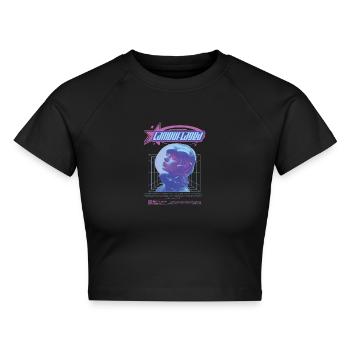 Y2K I CAMOUFLAGED I STREETWEAR I UNISEX - Cropped Frauen Organic T-Shirt - Schwarz - Vorne - AI Model Female 172 light (172cm)