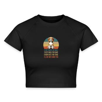 Every Snack You make Beagle Beaglebesitzer Hund - Cropped Frauen Organic T-Shirt - Schwarz - Vorne - AI Model Female 172 light (172cm)