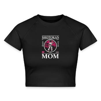 Shotokan Karate Mom - Cropped Frauen Organic T-Shirt - Schwarz - Vorne - AI Model Female 172 light (172cm)