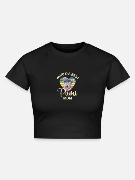Ungarischer Pumi Hund - Cropped Frauen Organic T-Shirt - Schwarz