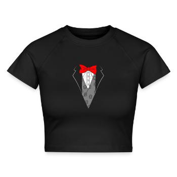Smoking - Cropped Frauen Organic T-Shirt - Schwarz - Vorne - AI Model Female 172 light (172cm)