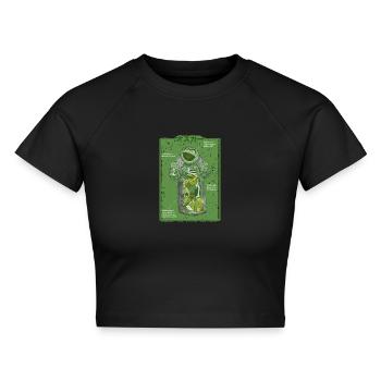 Sesamstraße Oscar Anatomie Mülltonne - Cropped Frauen Organic T-Shirt - Schwarz - Vorne - AI Model Female 172 light (172cm)