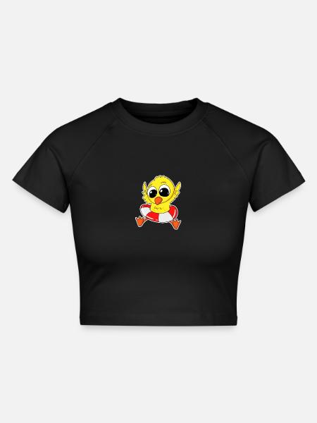 Ente Badeente Baden - Cropped Frauen Organic T-Shirt - Schwarz