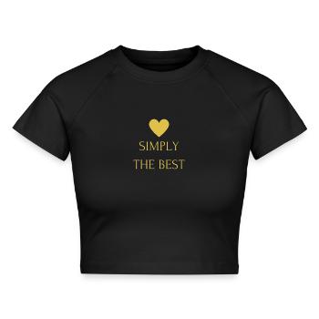 Simply the Best - Cropped Frauen Organic T-Shirt - Schwarz - Vorne - AI Model Female 172 light (172cm)