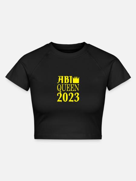 Abi queen - Cropped Frauen Organic T-Shirt - Schwarz
