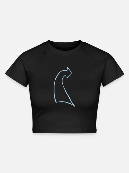 pfeile8, Feil, dick, gerundet - Cropped Frauen Organic T-Shirt - Schwarz