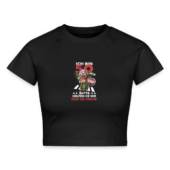 ICH BIN 50 BITTE HELFEN SIE MIR ÜBER DIE STRASSE - Cropped Frauen Organic T-Shirt - Schwarz - Vorne - AI Model Female 172 light (172cm)