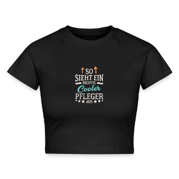 So sieht ein richtig cooler Pfleger aus - Cropped Frauen Organic T-Shirt - Schwarz - Vorne - AI Model Female 172 light (172cm)