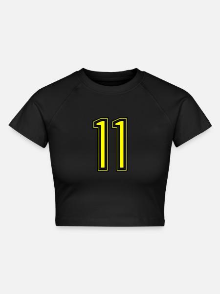11 - Cropped Frauen Organic T-Shirt - Schwarz