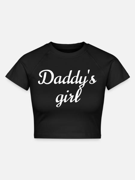 Daddys girl - Cropped Frauen Organic T-Shirt - Schwarz