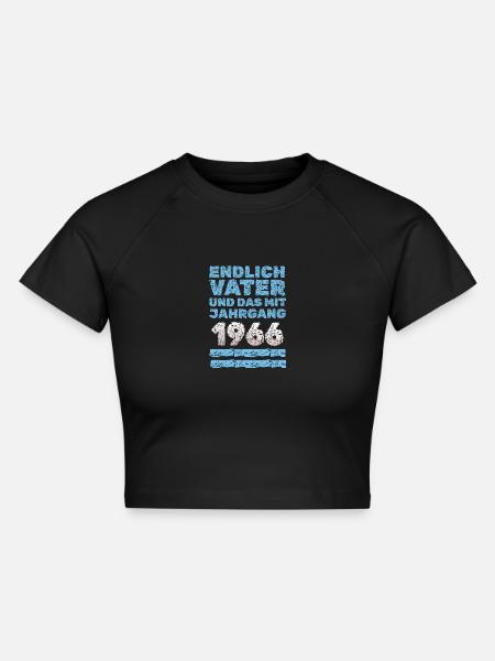 Vater 1966 - Cropped Frauen Organic T-Shirt - Schwarz