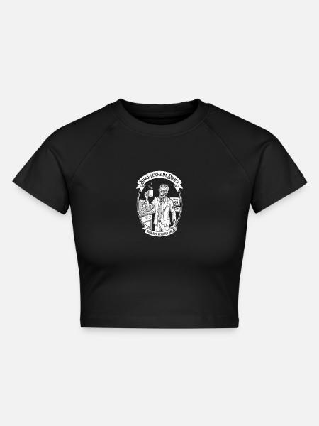 Büro-Leiche im Dienst - Cropped Frauen Organic T-Shirt - Schwarz