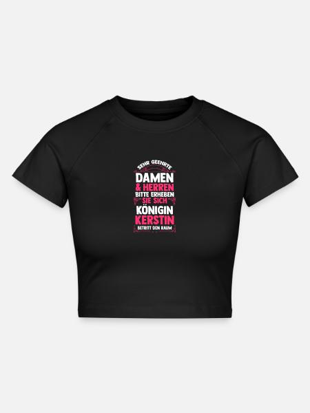 Kerstin - Cropped Frauen Organic T-Shirt - Schwarz