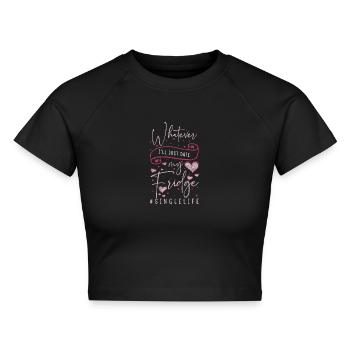 Beziehung Partnersuche Liebe Anmache - Cropped Frauen Organic T-Shirt - Schwarz - Vorne - AI Model Female 172 light (172cm)