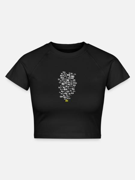 Bla Bla Blasen - Cropped Frauen Organic T-Shirt - Schwarz