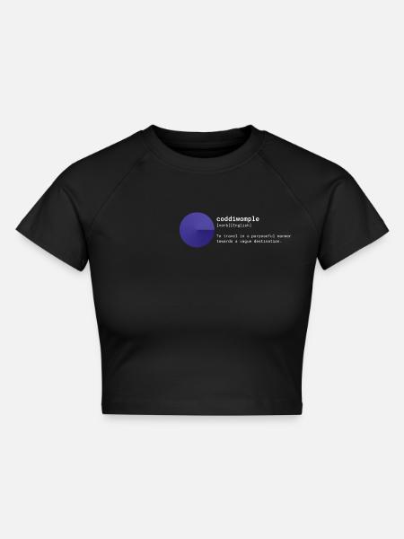 Coddiwomple - white - Cropped Frauen Organic T-Shirt - Schwarz