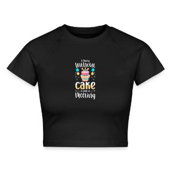 Party Event Männerabend - Cropped Frauen Organic T-Shirt - Schwarz - Vorne - AI Model Female 172 light (172cm)