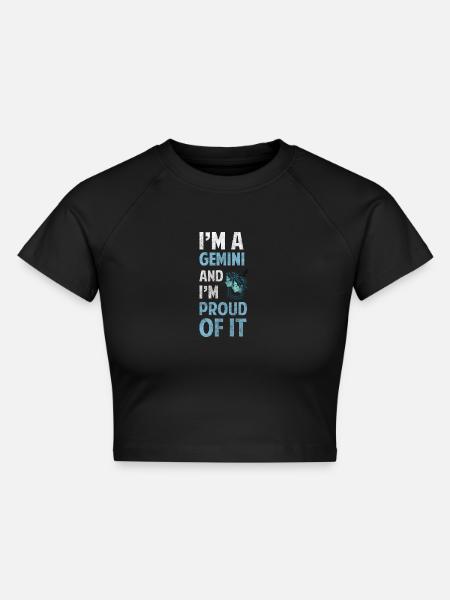 Zwillinge Astrologie Luft Geburtsdatum - Cropped Frauen Organic T-Shirt - Schwarz
