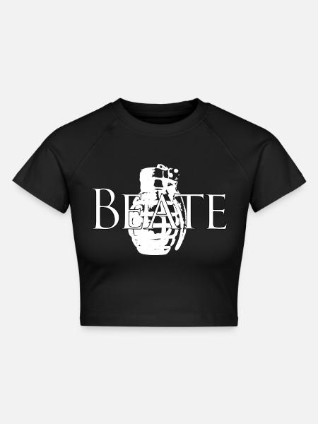 Beate Granate white - Cropped Frauen Organic T-Shirt - Schwarz