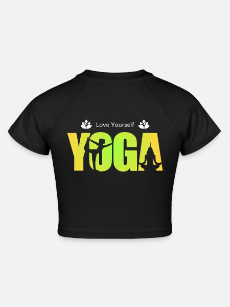 Yoga - Cropped Frauen Organic T-Shirt - Schwarz