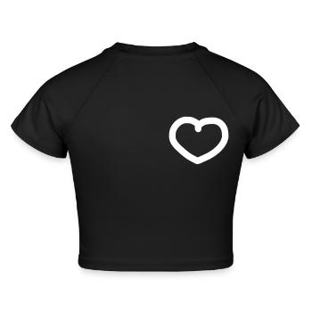iYpsilon großes Herz - Cropped Frauen Organic T-Shirt - Schwarz - Hinten - AI Model Female 172 light (172cm)