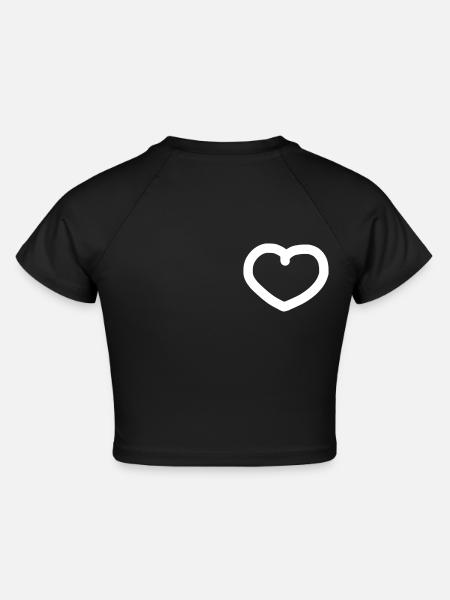iYpsilon großes Herz - Cropped Frauen Organic T-Shirt - Schwarz