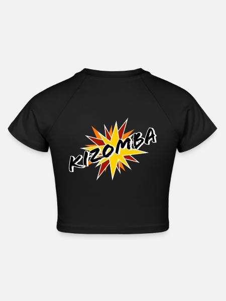 Kizomba Explosion - Cropped Frauen Organic T-Shirt - Schwarz