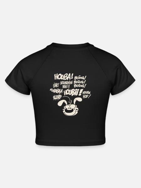 Marsupilami Design Houba - Cropped Frauen Organic T-Shirt - Schwarz