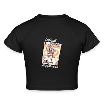 Social Media Nightmare by fancythatshit.com - Cropped Frauen Organic T-Shirt - Schwarz - Hinten - AI Model Female 172 light (172cm)