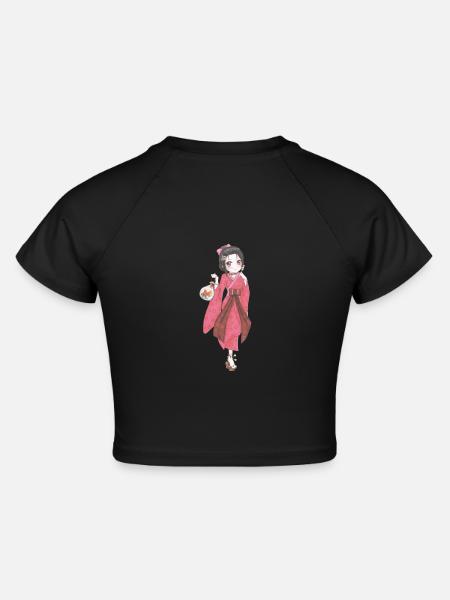 Manga - Cropped Frauen Organic T-Shirt - Schwarz