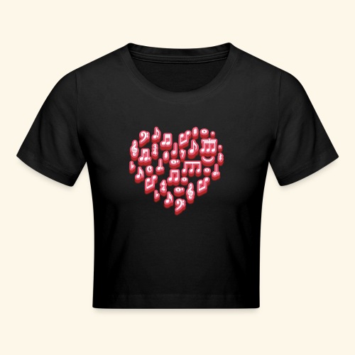 Musical notes heart - Crop T-Shirt