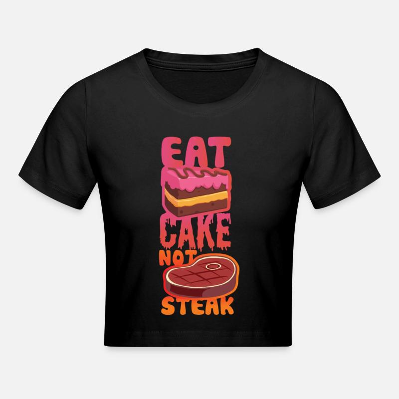 Mangez le gâteau pas le steak - Crop top - noir