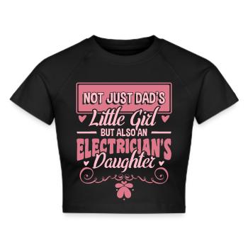 Elektriker Tochter - Frauen Cropped T-Shirt - Schwarz - Vorne - Marisol (170cm)