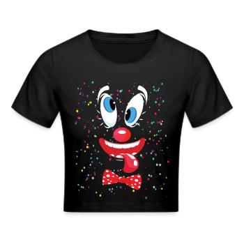 Clown Karneval Kostüm Clownskostüm Clowns Fasching - Frauen Cropped T-Shirt - Schwarz - Vorne - Marisol (170cm)
